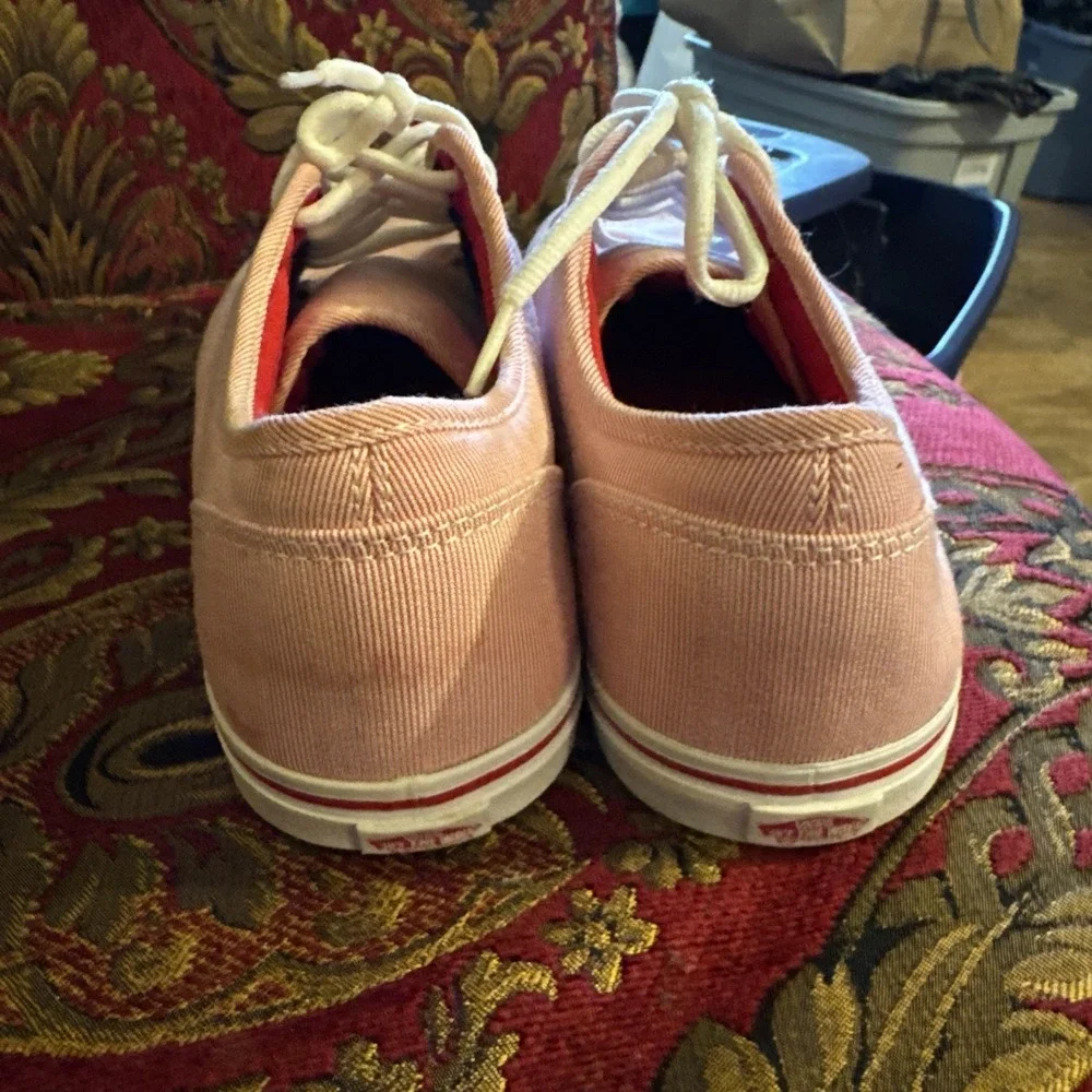 Womens Red and White Stripe Vans size11